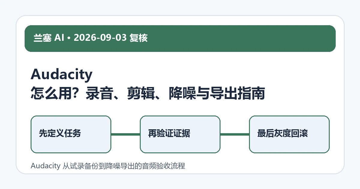 Audacity 从试录备份到降噪导出的音频验收流程
