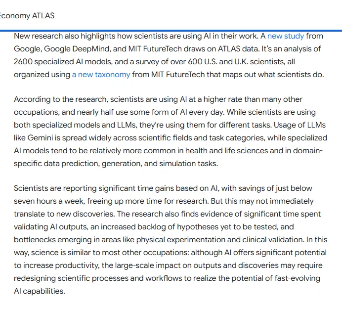 Google 官方文章说明科学家 AI 使用调查、近七小时自报节省和下游验证瓶颈